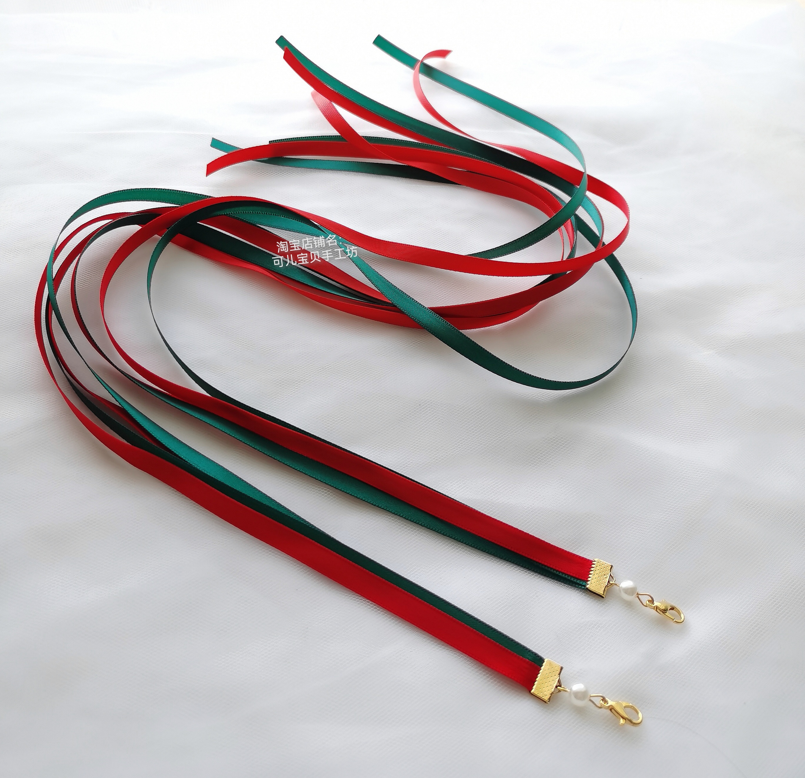 古风汉服发饰敦煌飞天配色丝带头饰可拆卸长飘带发绳编发带橘红色