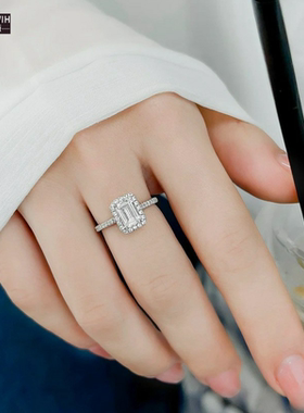 ECETOWIH新款h创意莫桑石方形戒