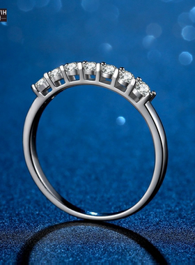 ECETOWIH新款莫桑石戒指七星排