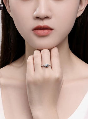 ECETOWIH戒指s925银白镶莫桑石扭