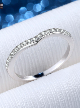 ECETOWIH莫桑石戒指S925银排戒七