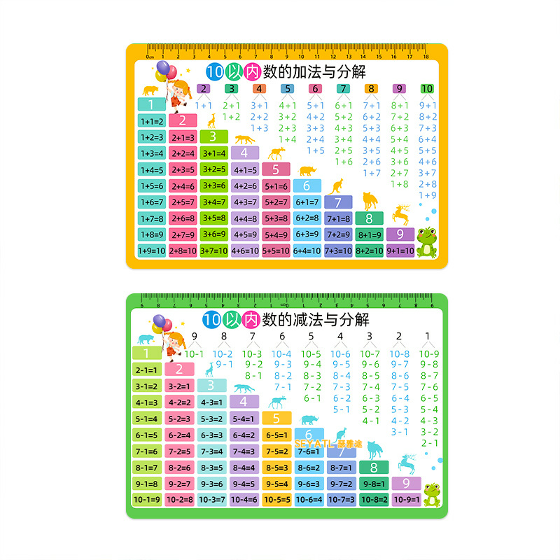 SEYATL分解卡幼小衔接小学数学10以内加法分解减法分解玩具挂图/