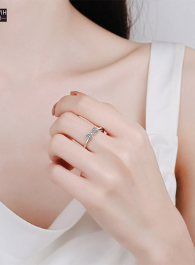 ECETOWIH新款纯银戒指女心心相