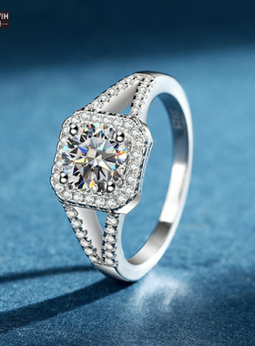 ECETOWIH新款S925纯银莫桑石戒指