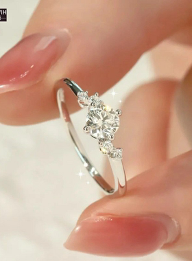 ECETOWIH银女小星河莫桑石钻戒一