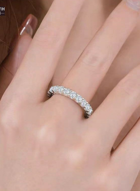 ECETOWIHS925纯银满钻排戒莫桑钻