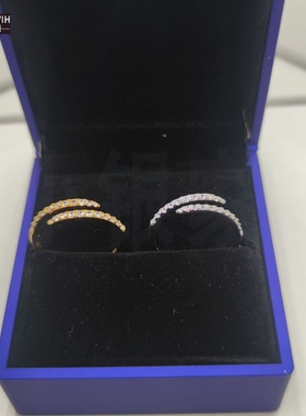 ECETOWIH银S925镶钻莫桑钻扭曲环