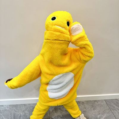 跨境台湾小奶龙卡通动物连体睡衣长毛绒秋冬男女家居服连现货