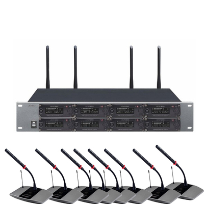 无线专业鹅颈电容式一拖八麦克风