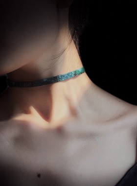 原创设计蛇皮颈链情侣choker刻字