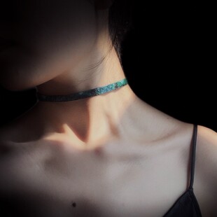 落日归巢原创设计手工制蛇皮choker颈环女项圈锁骨链夏ins莫奈