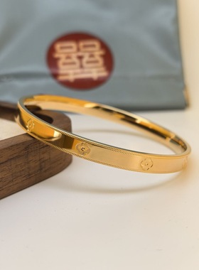 金店同款不掉色万花筒幸运草手镯可水洗女款轻奢手环礼物时尚爆款