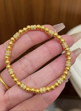 【金店同款】沙金古法传承点钻千金公主手链·传承转运珠手链