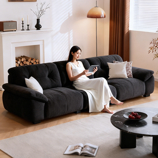 政府补贴雪尼尔抱抱熊布艺沙发客厅直排小户型法式 慵懒风可拆洗