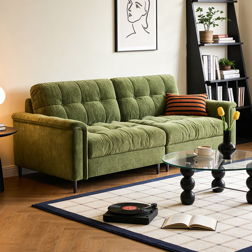 法式中古风雪尼尔小户型沙发