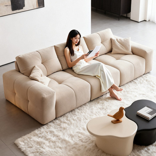 雪尼尔像素可调节靠背坐深沙发