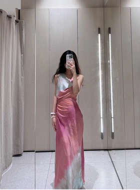 ZA 2024秋季新品 女装 无袖撞色迷笛连衣长裙 8346201 330