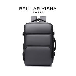 法国BRILLAR YISHA大容量双肩包男户外通勤旅行电脑包可扩容背包