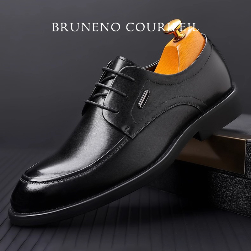意大利BRUNENO COURIFEIL 男士皮鞋新款英伦休闲真皮商务正装男鞋