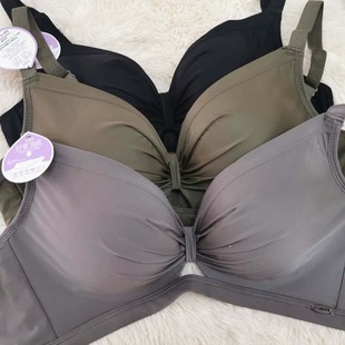 内衣女小胸显大聚拢乳胶杯上托收副乳调整厚款 无钢圈无痕文胸罩夏