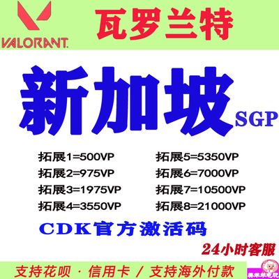 valorant瓦罗兰特代充新加坡点券CDK充值SGP新加披服