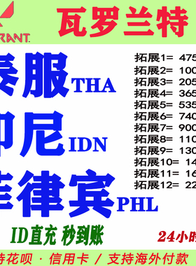 valorant瓦罗兰特代充菲律宾服泰国服印度尼西亚印尼服点券充值VP