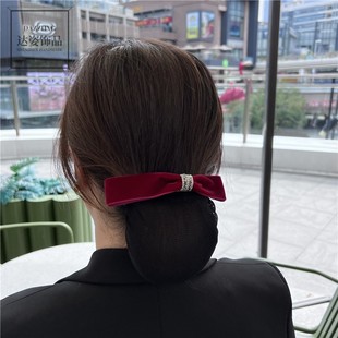 特价清仓复古风职业头花银行酒店丝绒精品发饰发夹盘发气质发夹女