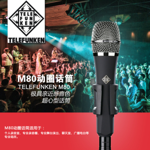 Telefunken M80高端手持动圈话筒动圈麦克风录音K歌现场 德律风根