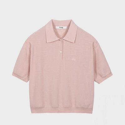 haag韩国正品女士珠地网眼针织衫