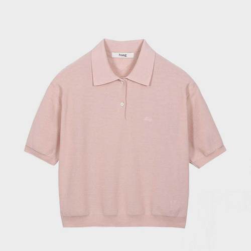 haag韩国正品女士珠地网眼针织衫