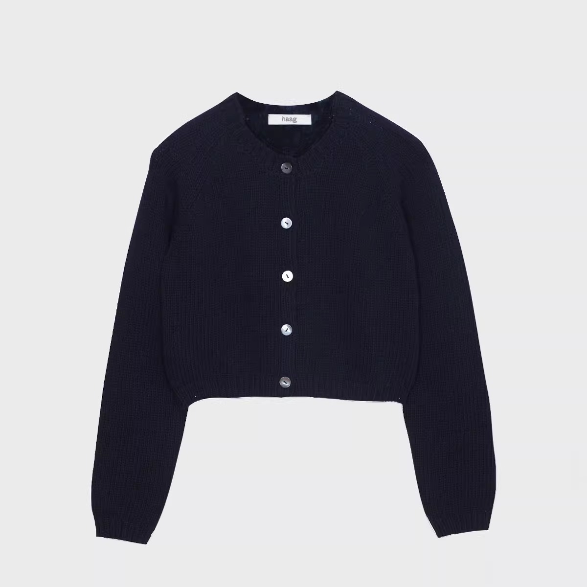 韩国haag直营棉筒纱纽扣开衫