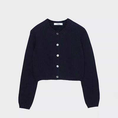 韩国haag直营棉筒纱纽扣开衫