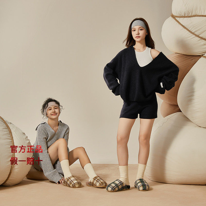 朴西格纹棉拖鞋女2025秋冬新款保暖防滑家居室内南星复古家用拖鞋,居家布艺,居家棉拖/棉鞋,淘宝优惠券,粉丝福利购,淘宝优惠卷