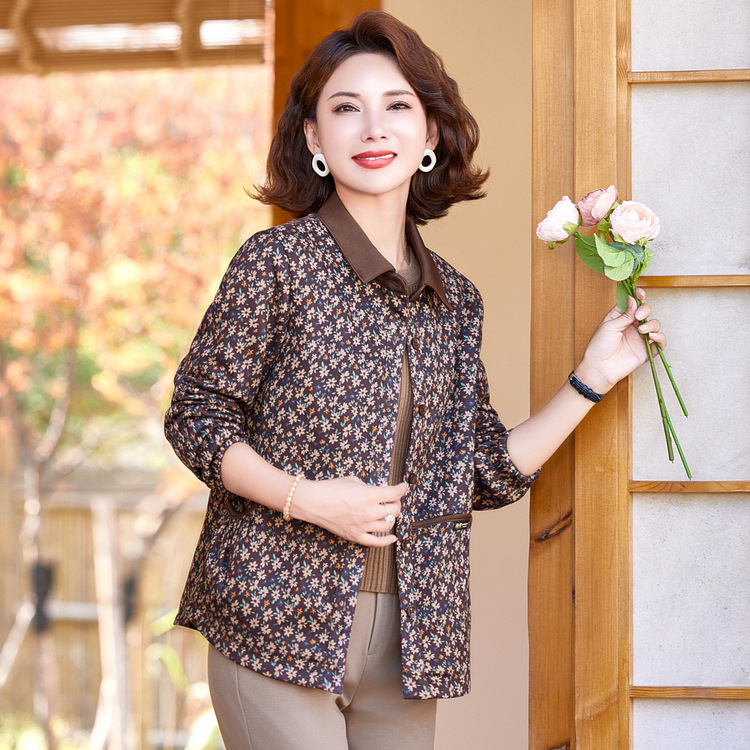 派米侠2025新款中年妈妈秋装上衣休闲外套50岁60夹克衫女初秋洋气