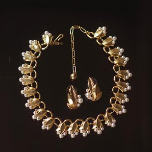 Trifari翠法丽中古vintage项链莫奈monet重工珍珠复古耳环耳夹