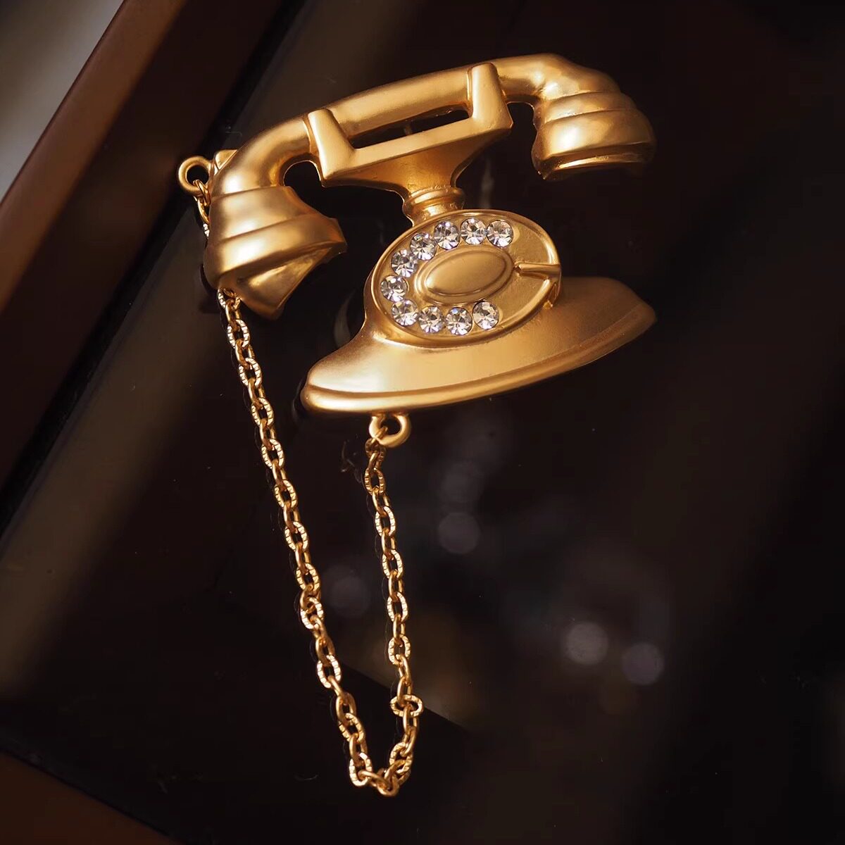 中古vintage胸针电话JJ