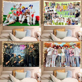 新款NCTDREAM周边挂布黄仁俊李帝努明星同款背景布学生房间墙布
