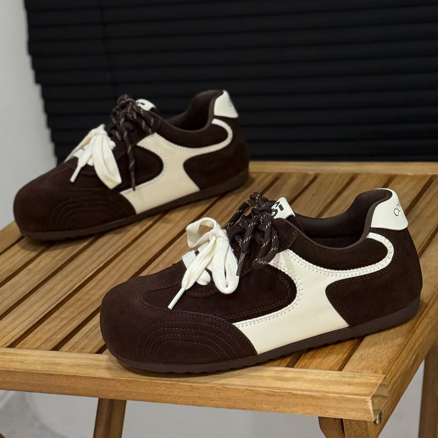 内增高德训鞋女双鞋带磨砂皮女鞋