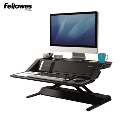 Fellowes范罗士Lotus黑色站立式办公升降台显示升降支架特价清仓