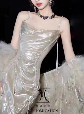 出租礼玺LIXI【天使之翼】氛围感盖茨比千金风礼服羽毛鱼尾正品