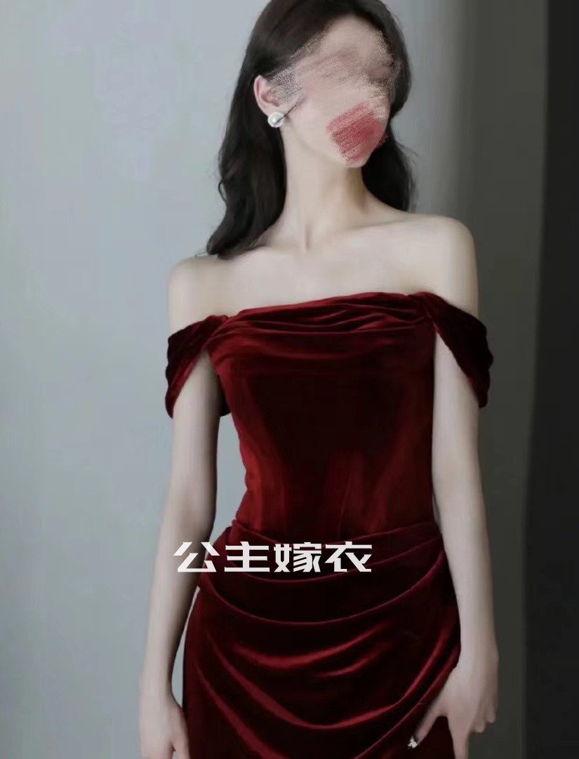 出租小众设计师SUSHER苏设气质新娘结婚敬酒迎宾红色修身礼服鱼尾