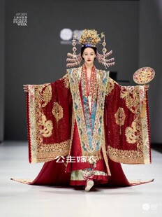 婚服婚礼仪式 拖尾重工汉服男女 宋制中式 出租倒叙大秀压轴正版