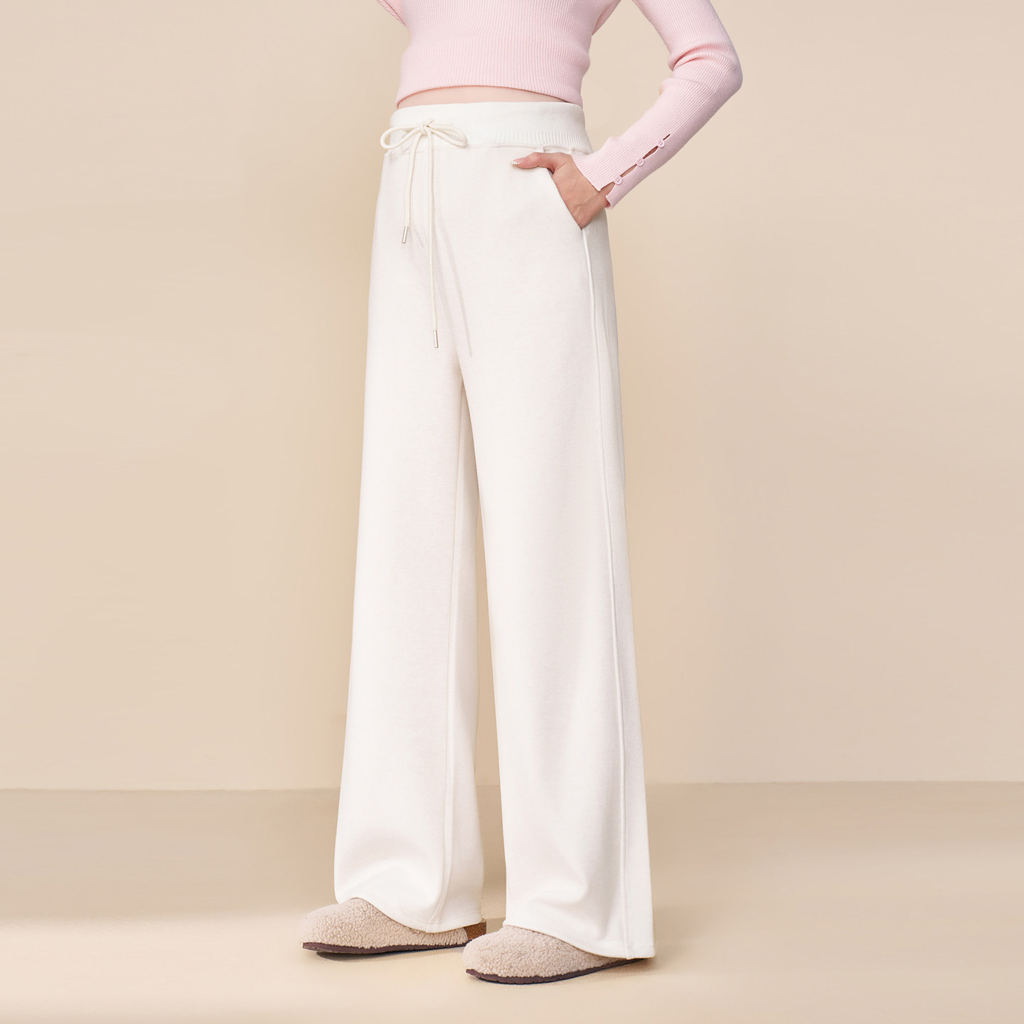 MASANON孕妇裤冬装外穿加厚加绒白色阔腿糯米裤休闲直筒长裤秋冬,孕妇装/孕产妇用品/营养,孕妇打底裤,淘宝优惠券,粉丝福利购,淘宝优惠卷