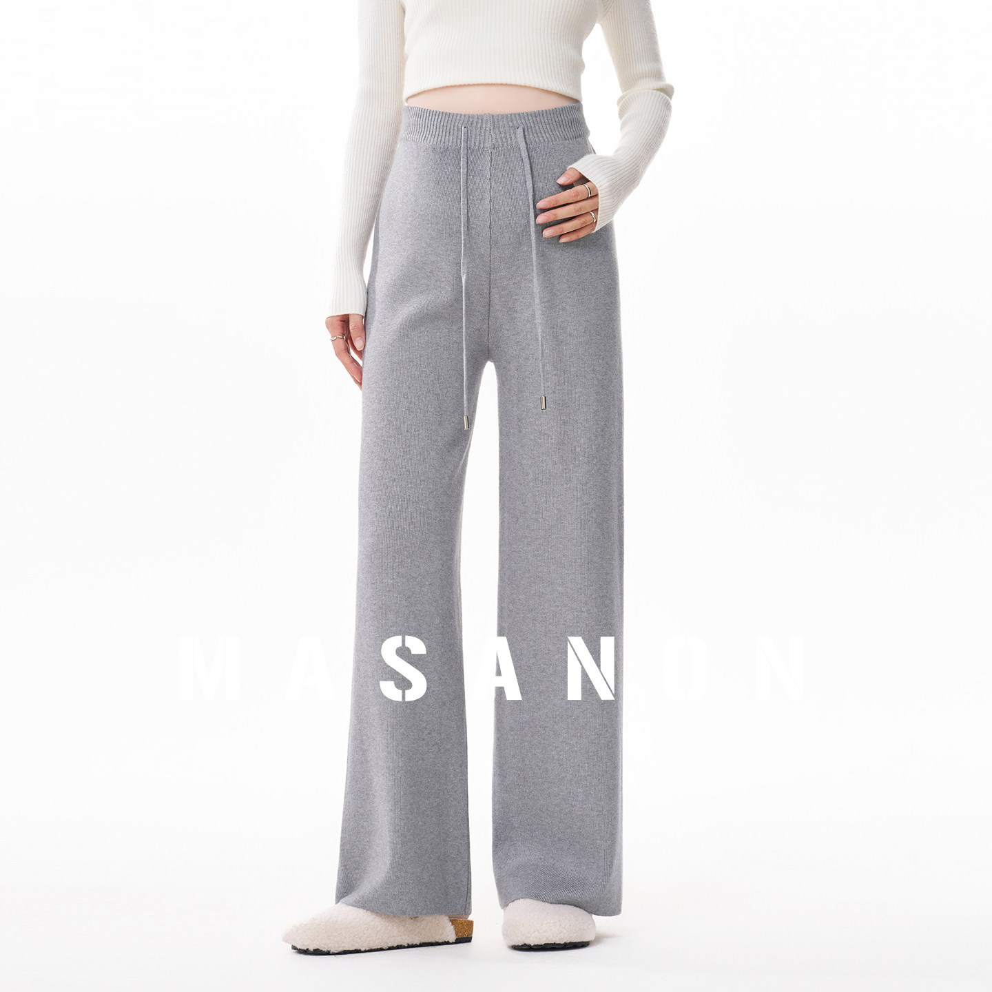 MASANON孕妇裤子秋冬外穿加厚针织糯米裤冬装抽绳阔腿裤2026新款,孕妇装/孕产妇用品/营养,孕妇休闲裤,淘宝优惠券,粉丝福利购,淘宝优惠卷