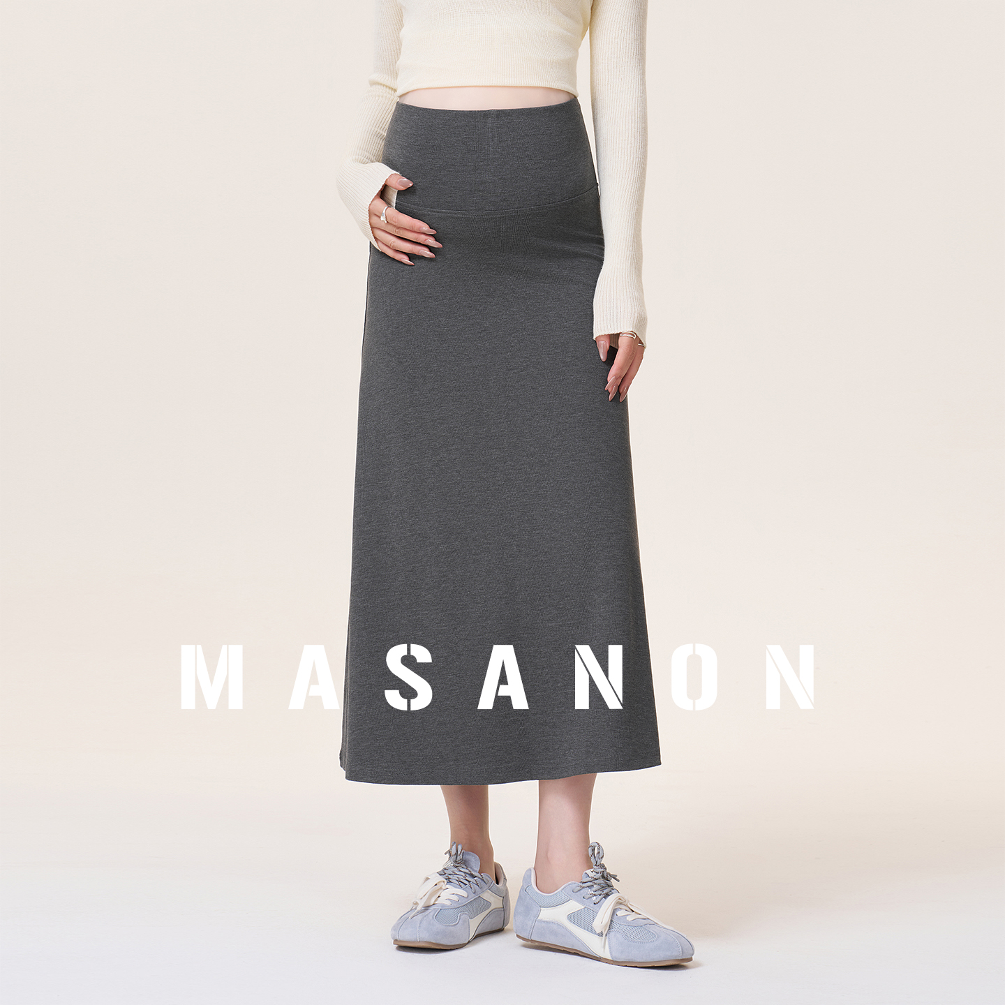 MASANON孕妇无托腹半身裙秋季