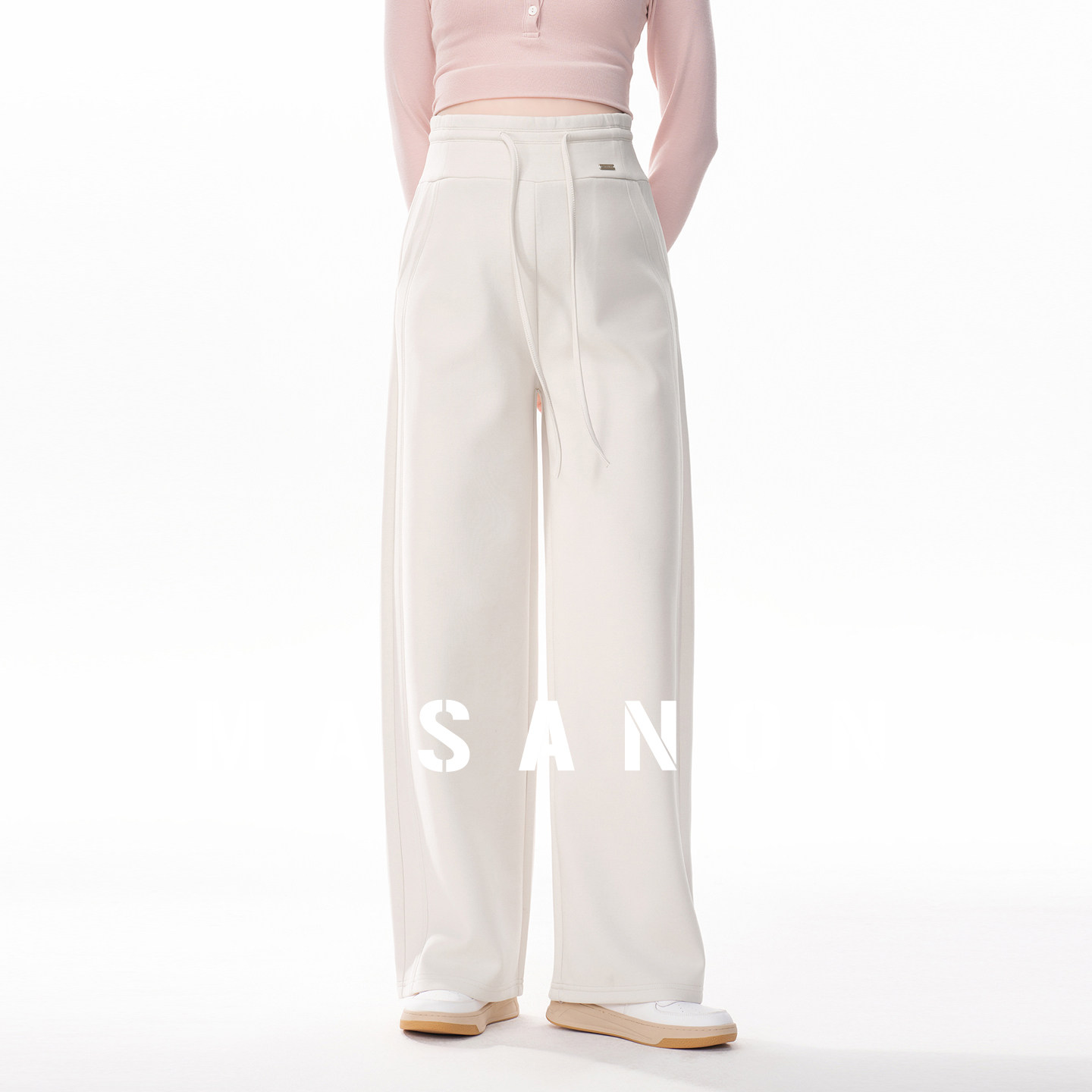 MASANON孕妇裤春装2026新款小个子窄版弯刀裤休闲直筒裤春秋外穿