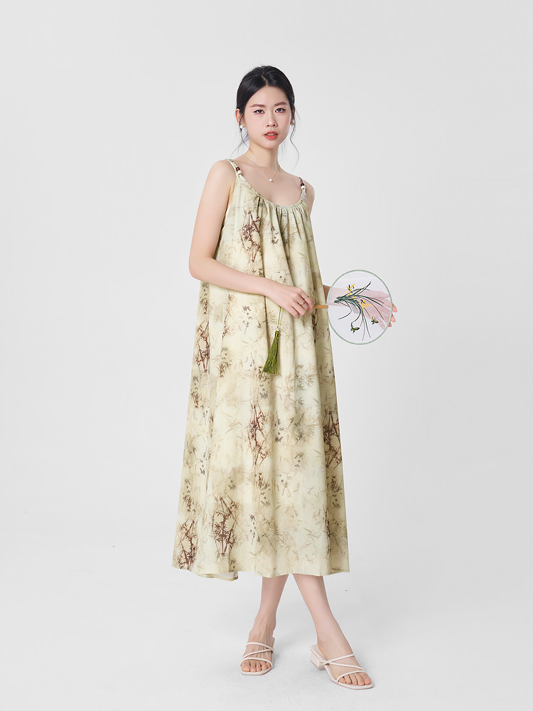 MATERNITY DRESS SUMMER SUNDRESS SHORT SUNSCREEN SHIRT TWO-PIECE SET NATIONAL STYLE INK PAINTING LONG SKIRT SUIT WOMEN