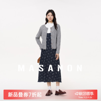 MASANON孕妇碎花裙三件套秋装