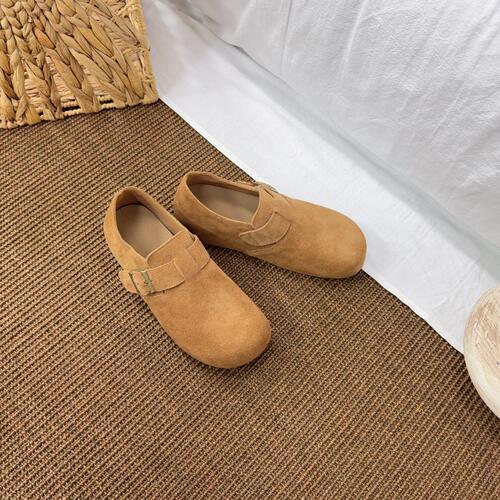 605-58秋季新品女真皮一直带圆头勃肯软底舒适内增高韩版休闲4cm