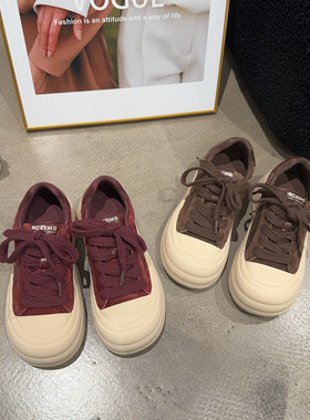 588-39乐乐家秋冬季新品女真皮厚底板鞋圆头系带休闲鞋软底舒适潮